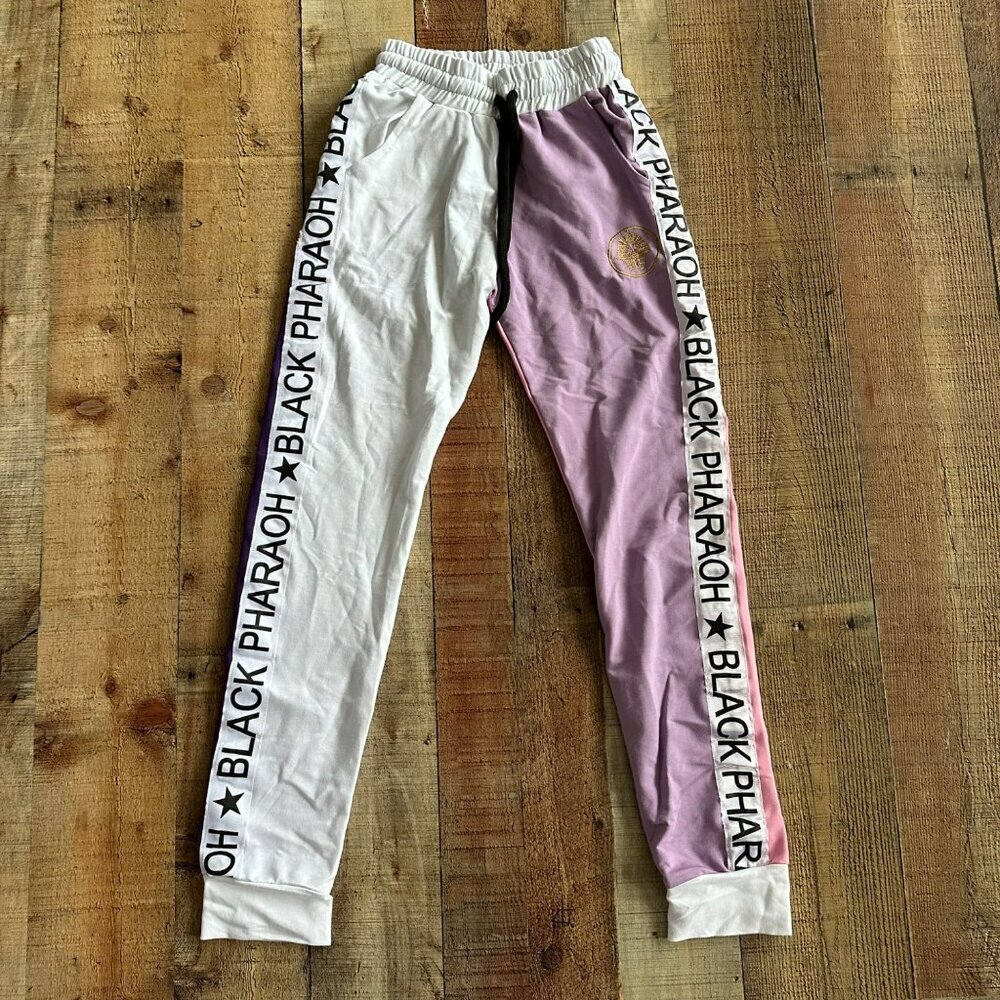Black Pharaoh Womens size small Sweat pants joggers pink purple